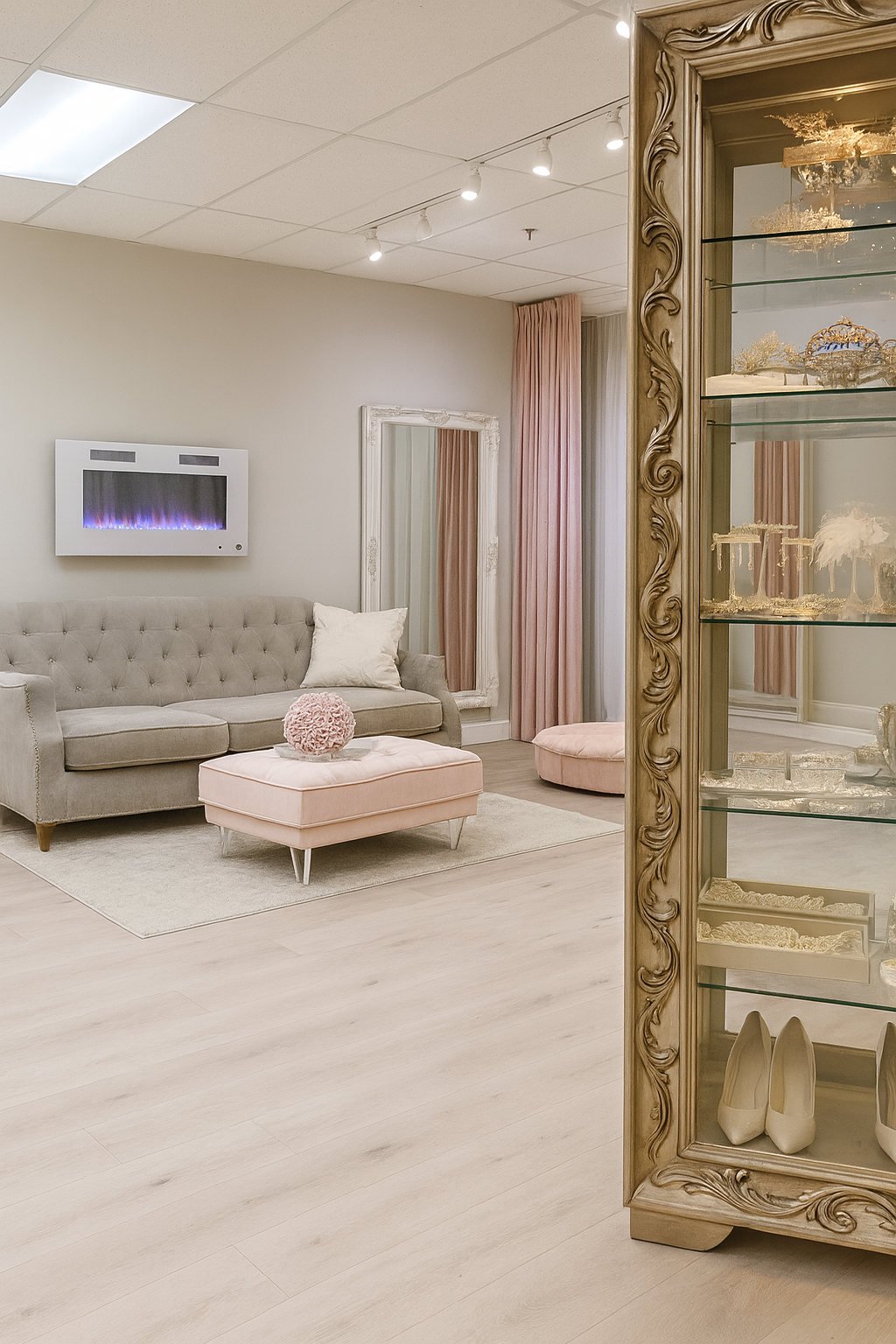 Inside Blushing Bridal Boutique