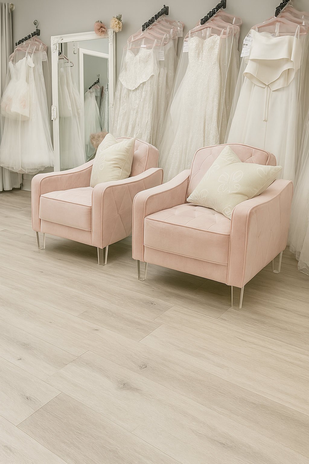 Inside Blushing Bridal Boutique