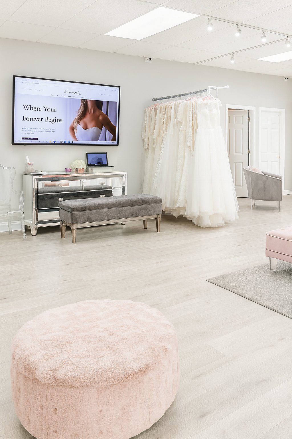 Inside Blushing Bridal Boutique